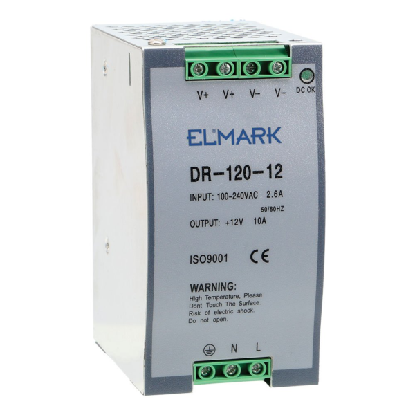 46DR12012 Τροφοδοτικό 12V 120W DIN Rail DR-120-12 με Προστασίες & LED Ένδειξη - Image 1