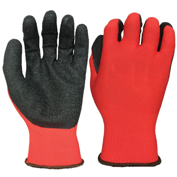 POLYESTER GLOVES COATED WITH LATEX SIZE 9 - Image 2