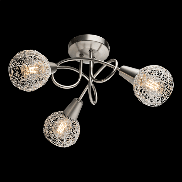 955JULIE3R-4 Σποτ Οροφής JULIE 3xE14 Νίκελ Ματ / Αλουμίνιο | ELMARK | 955JULIE3R - Image 1