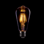 LED Vintage Bulb ST64 8W E27 Dimmable Θερμό Λευκό (2800-3200K) Smoked Glass - Image 2