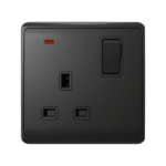 LONDON SINGLE SOCKET WITH 2P BUTTON SWITCH NEON AN - Image 2