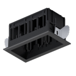 MODENA 2 MODULE RECESSED BOX WITH FRAME BLACK - Image 2