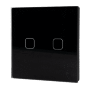 Elmark Wi-Fi Smart Touch Διακόπτης Διπλός Απλός (2 Gang 1 Way) Μαύρος (195008/BL)