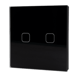Elmark Wi-Fi Smart Touch Διακόπτης Διπλός Απλός (2 Gang 1 Way) Μαύρος (195008/BL)