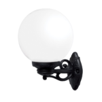 GLOBE 250 OPAL GARDEN WALL LAMP 1XE27 IP55 BLACK - Image 2