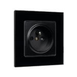 FRENCH TYPE SOCKET 16A GLASS FRAME BLACK