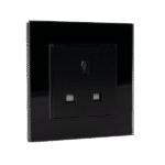 UK TYPE SOCKET 13A GLASS FRAME BLACK