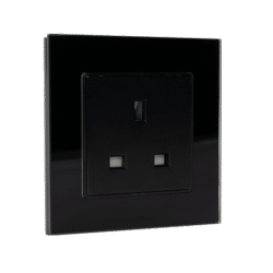 UK TYPE SOCKET 13A GLASS FRAME BLACK