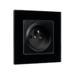 FRENCH TYPE SOCKET 16A GLASS FRAME BLACK - Image 2