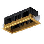 MODENA 3 MODULE RECESSED BOX WITH FRAME BRASS - Image 2