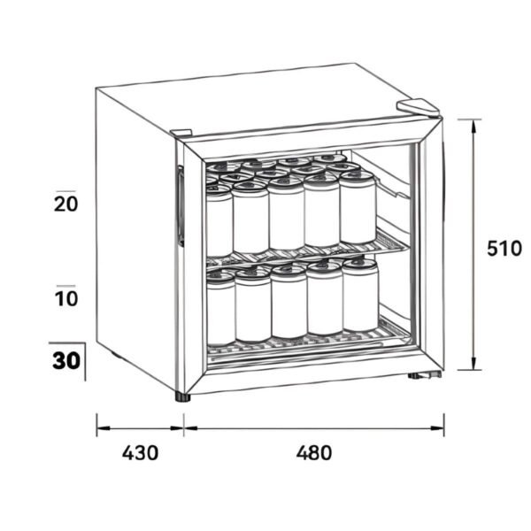 Elmark Beverage Cooler EL-YC40 – Ψυγείο Αναψυκτικών 30 Κουτιών Μονοζωνικής Ψύξης (Produced for ELMARK by Midea) - Image 2