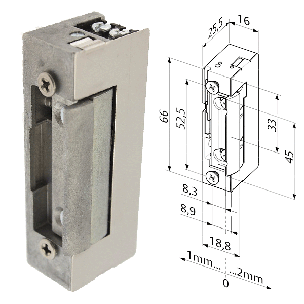 M160133-3 ELECTROMAGNETIC STRIKE PLATES 8-16V AC/DC - Image 2