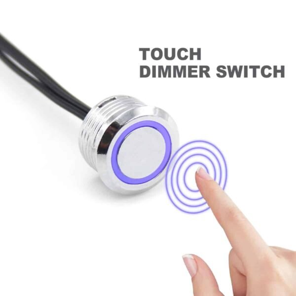 EL-TS33 Touch LED Dimmer Sensor Switch – Ασημί Χωνευτό Αισθητήριο Αφής - Image 2