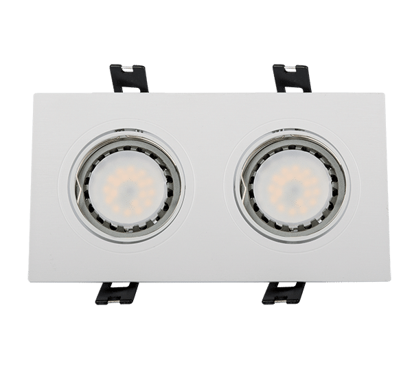 W-112 LED ΣΠΟΤ ΠΛΑΣΤΙΚΟ ΟΡΘΟΓΩΝΙΟ PAR 16 2X5.5W 2700-3000K ΛΕΥΚΟ - Image 1