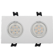 LED ΣΠΟΤ ΠΛΑΣΤΙΚΟ ΟΡΘΟΓΩΝΙΟ HIGH POWER 2X6W 2700-3000K ΛΕΥΚΟ