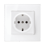 Elmark Πρίζα Τύπου Schuko 16A Με Γυάλινο Πλαίσιο Λευκό + Κουτί (195017CC/WH)