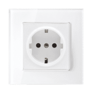 Elmark Πρίζα Τύπου Schuko 16A Με Γυάλινο Πλαίσιο Λευκό + Κουτί (195017CC/WH)