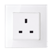 UK TYPE SOCKET 13A GLASS FRAME WHITE