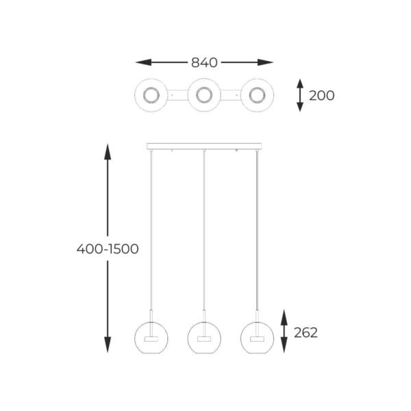 ZUMA LINE PENDANT ENCELADUS P0428-03J 3X5W 3000K G - Image 3