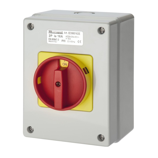 EC660 SURFACE SCHUNTING SWITCH 4P 63A RED - Image 2