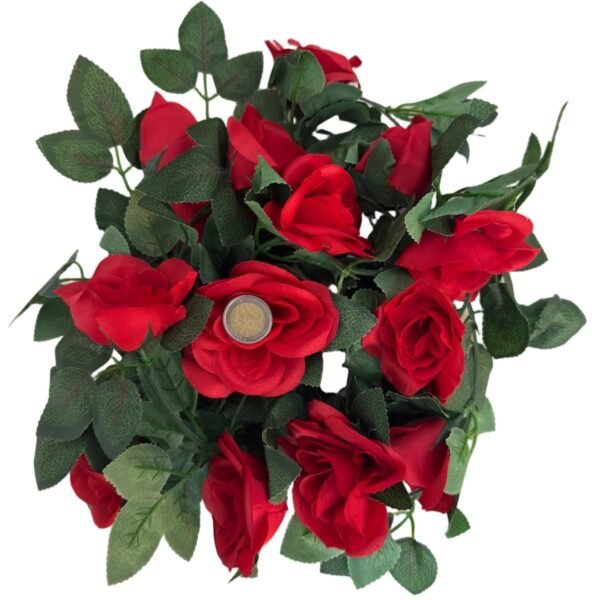 101429 Τεχνητή Διακοσμητική Γιρλάντα με 16 Κόκκινα Τριαντάφυλλα – 220cm - Image 3