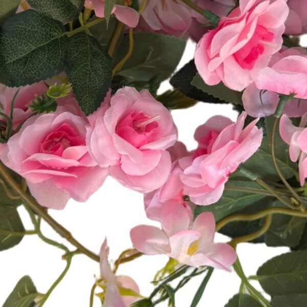 101428 Τεχνητή Διακοσμητική Γιρλάντα με Τριαντάφυλλα & Κρίνους – 170cm Ροζ - Image 2