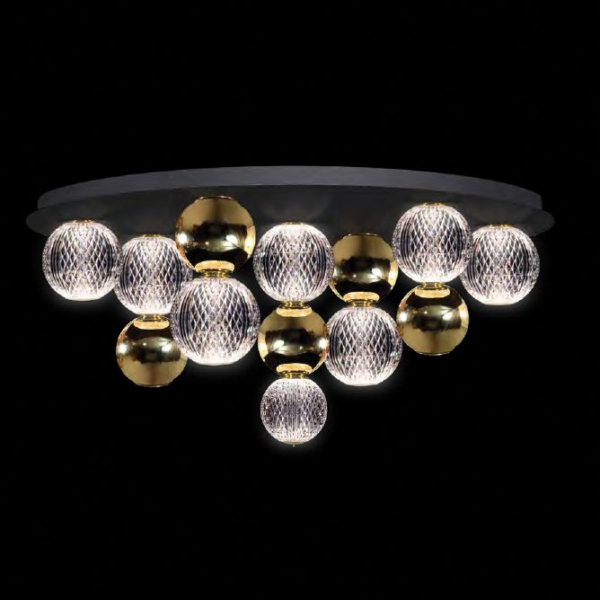 DIAMOND LED CEILING LAMP 32W 3000K, BLACK+GOLD - Image 2