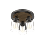 BIANCA ΠΛΑΦΟΝΙΕΡΑ 3XE27 ΜΑΥΡΟ MAT/ΞΥΛΟ - Image 2