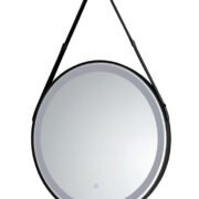 MIC-02 ΚΑΘΡΕΠΤΗΣ BK ΣΤΡΟΓΓΥΛΟΣ ΔΕΡΜΑΤΙΝΟ ΛΟΥΡΙ  LED ΦΩΤΙΣΜΟΣ TOUCH