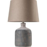 TLC 6357 ΕΠΙΤΡΑΠΕΖΙΑ ΛΑΜΠΑ ΚΕΡΑΜΙΚΗ ΒΑΣΗ ΑΝΑΓΛΥΦΗ  ΑΜΠΑΖΟΥΡ ΓΚΡΙ 1XE27