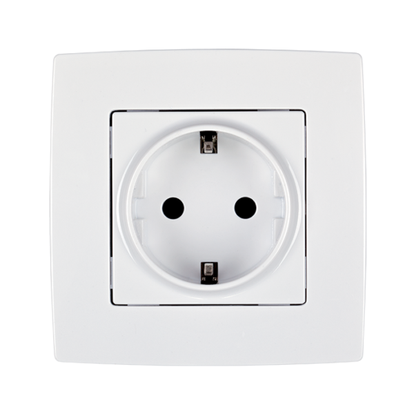 Elmark Πρίζα Σούκο Λευκή Μεταλλιζέ Με Βίδα – CITY (190211S) - Image 3