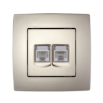 Elmark Διπλή Πρίζα Υπολογιστή RJ45 Σαμπανιζέ Μεταλλιζέ – CITY (190712) - Image 4