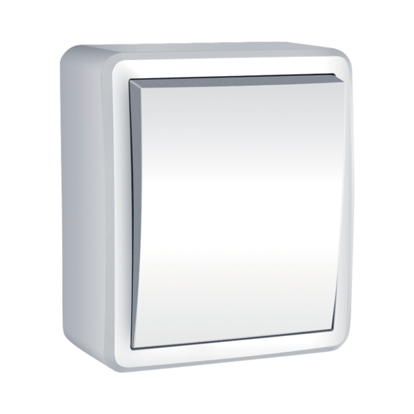 Elmark Μονός Διακόπτης Αλέ-Ρετούρ СХ.6 IP44 Λευκός – Επιτοίχιος (191021) - Image 4