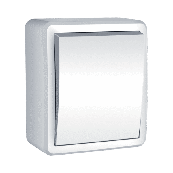 Elmark Μονός Διακόπτης Αλέ-Ρετούρ СХ.6 IP44 Λευκός – Επιτοίχιος (191021) - Image 5