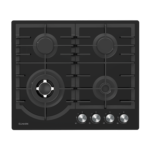Elmark Εντοιχιζόμενη Εστία Αερίου 4 Ζωνών 60cm Μαύρη Με WOK EL-60GH096W (Produced for ELMARK by Midea) - Image 3