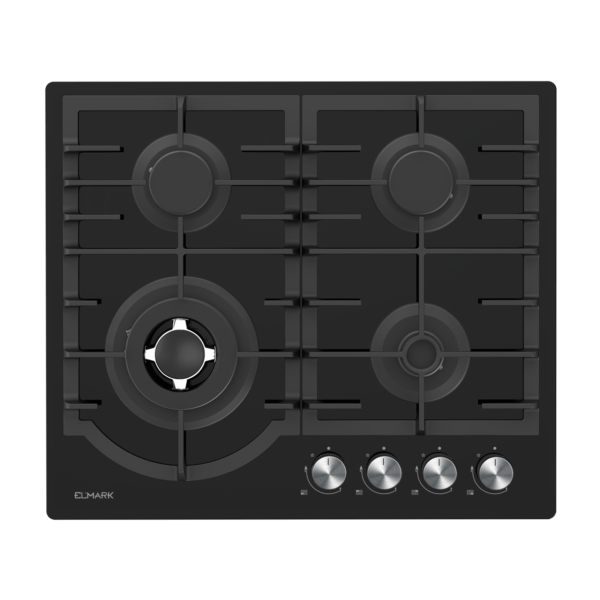 Elmark Εντοιχιζόμενη Εστία Αερίου 4 Ζωνών 60cm Μαύρη Με WOK EL-60GH096W (Produced for ELMARK by Midea) - Image 3