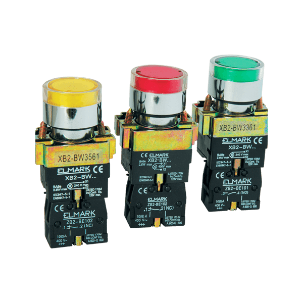401473-2 ΜΠΟΥΤΟΝ ΜΕ ΛΥΧΝΙΑ LED EL2-BW 3471 110V ΚΟΚΚΙΝΟ - Image 1