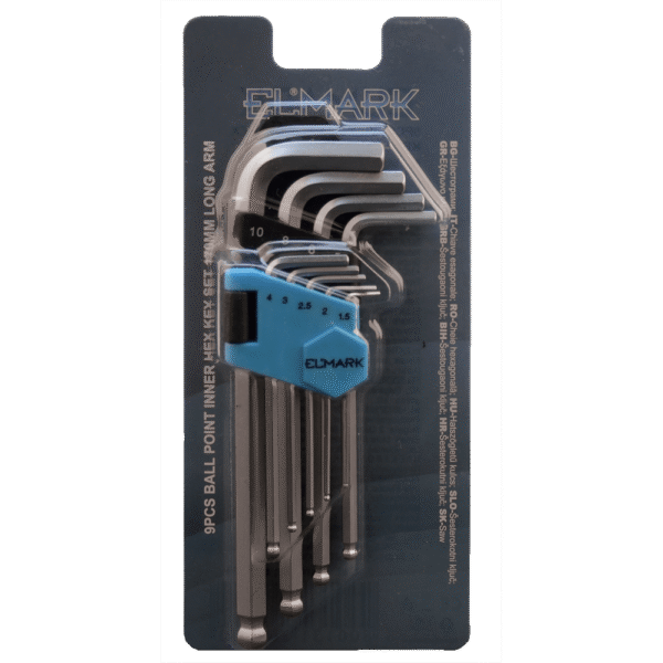 9PCS BALL POINT INNER HEX KEY SET 170mm LONG ARM - Image 7