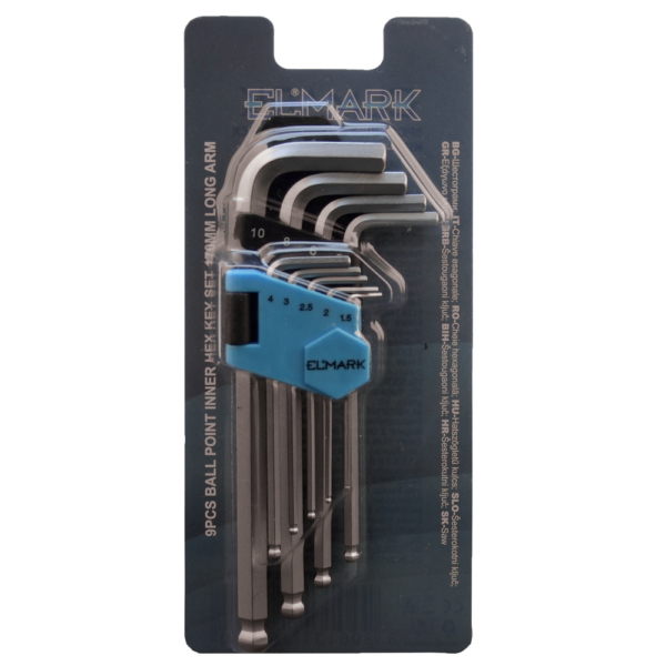 9PCS BALL POINT INNER HEX KEY SET 170mm LONG ARM - Image 3