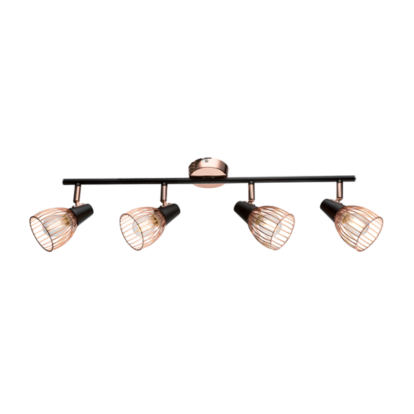 AMBIX ΣΠΟΤ 4XE14 ΜΑΥΡΟ/ΧΑΛΚΟΣ - Image 3