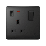 LONDON SINGLE SOCKET 1P BUTTON SWITCH NEON+USB AN - Image 4