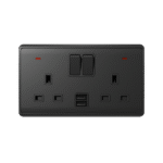 LONDON DOUBLE SOCKET 2P BUTTON SWITCH NEON+USB AN - Image 4
