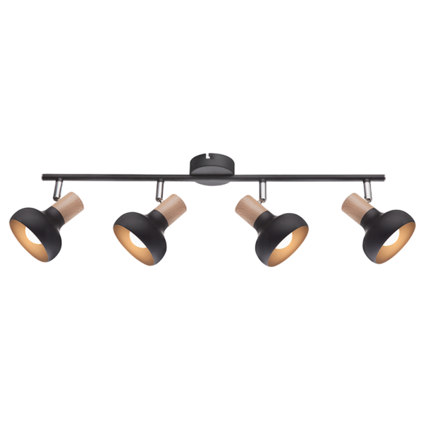 ADDY ΣΠΟΤ 4XE14 ΜΑΥΡΟ ΜΑΥΡΟ/ΞΥΛΟ - Image 4