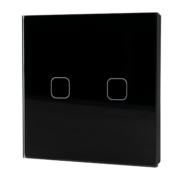 Elmark Wi-Fi Smart Touch Διακόπτης Διπλός Απλός (2 Gang 1 Way) Μαύρος (195008/BL)