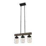 PIERA ΚΡΕΜΑΣΤΟ ΦΩΤΙΣΤΙΚΟ 3XE27 ΜΑΥΡΟ MAT/ΞΥΛΟ - Image 4