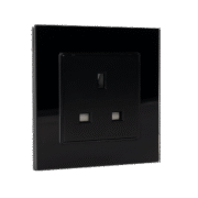 UK TYPE SOCKET 13A GLASS FRAME BLACK