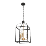 IZABEL ΚΡΕΜΑΣΤΟ ΦΩΤΙΣΤΙΚΟ 3XE27 ΜΑΥΡΟ MAT/ΧΡΥΣΟ - Image 3