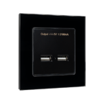 Elmark Πρίζα Διπλή USB Με Γυάλινο Πλαίσιο Μαύρο (195028/BL) - Image 6
