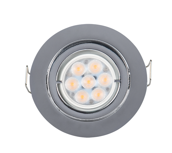 CH-19 LED ΣΠΟΤ ΜΕΤΑΛΛΙΚΟ ΣΤΡΟΓΓΥΛΟ HIGH POWER 6W 4000-4300K ΧΡΩΜΙΟ - Image 1