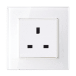 UK TYPE SOCKET 13A GLASS FRAME WHITE - Image 5